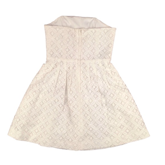 Lilly Pulitzer White Lace Pleated Caitlin Flare Strapless Dress Size 6 - Picture 3 of 8